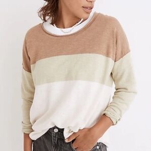 Madewell Palmdale Pullover Sweater in Colorblock Stripe size S‎